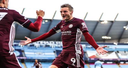 صراع الهداف يشتعل.. فاردي يضرب مانشستر سيتي 3 مرات (فيديو)